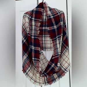 Plaid infinity scarf NWT